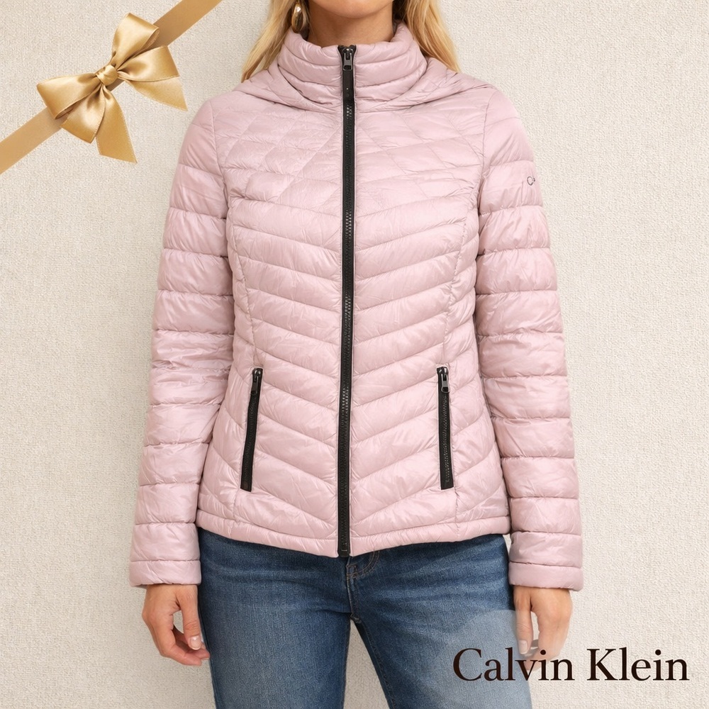 Calvin Klein Packable Down Blush Pink Puffer Jacket Small